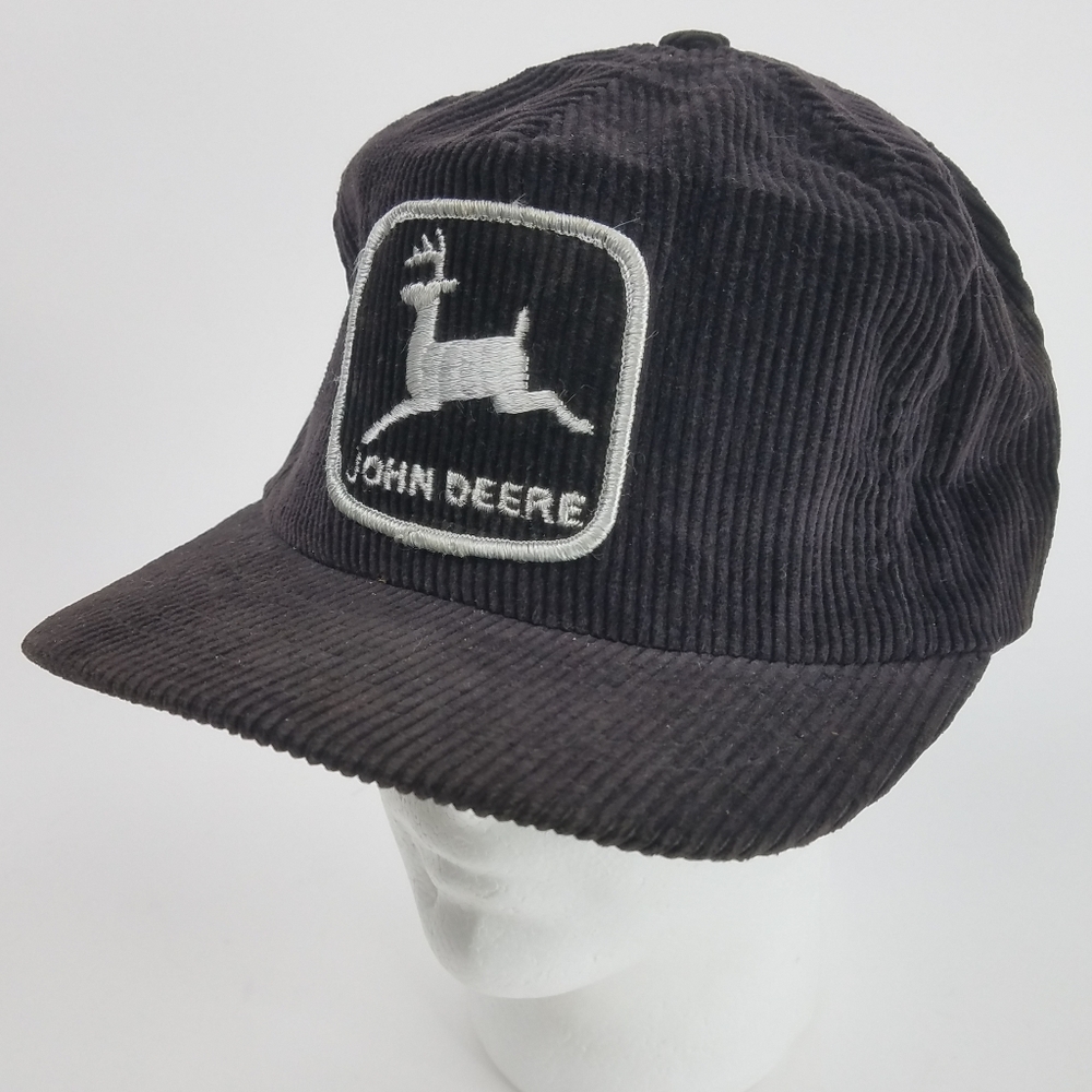 Corduroy John Deere Big Logo Snap Back Trucker Cap